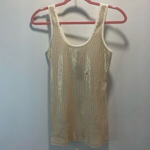 Express Beige Ribbed Tank Top
